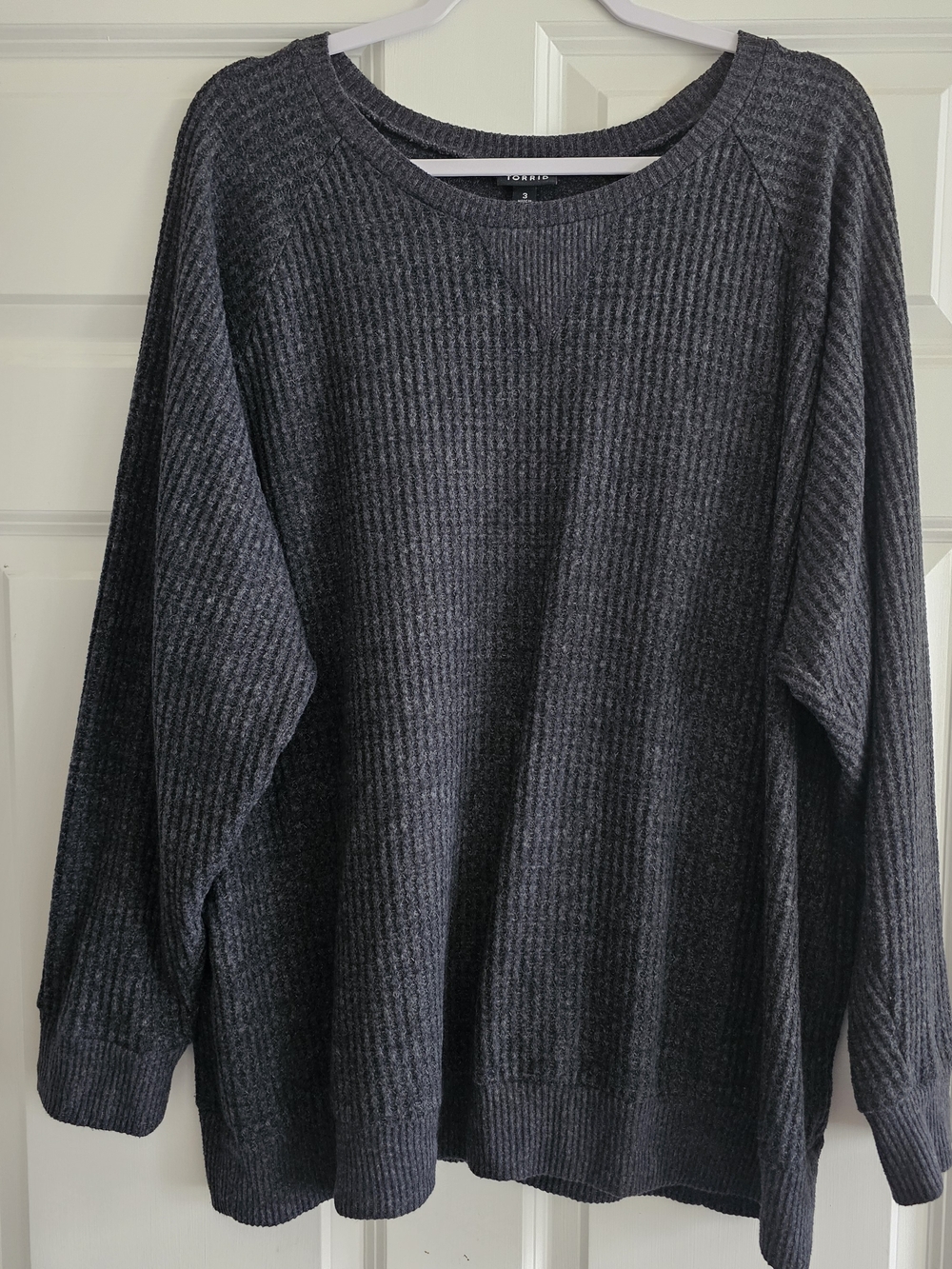 Torrid Charcoal Ribbed Knit Crewneck Sweater